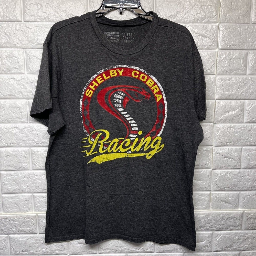 Shelby Cobra Racing T Shirt Official Licensed Black Men's Size L 100% Cotton EUC